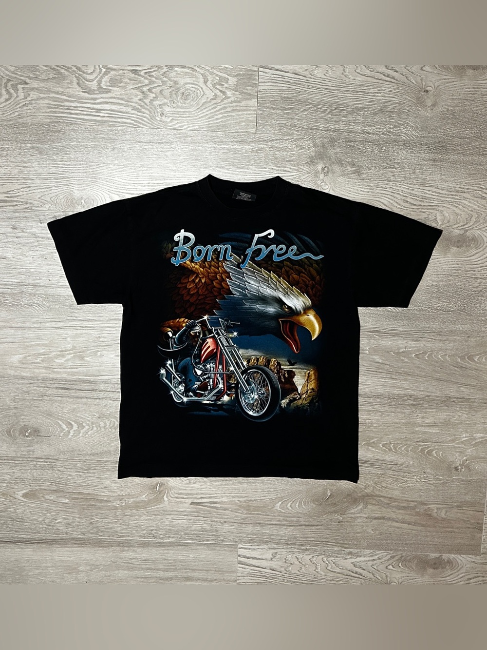 Born Free Eagle Motorcycle Double Sided Graphic T-Shirt
